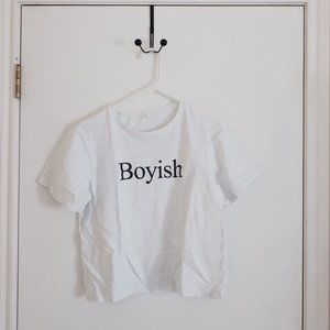 3/15$ "Boyish" White T-shirt - size S
